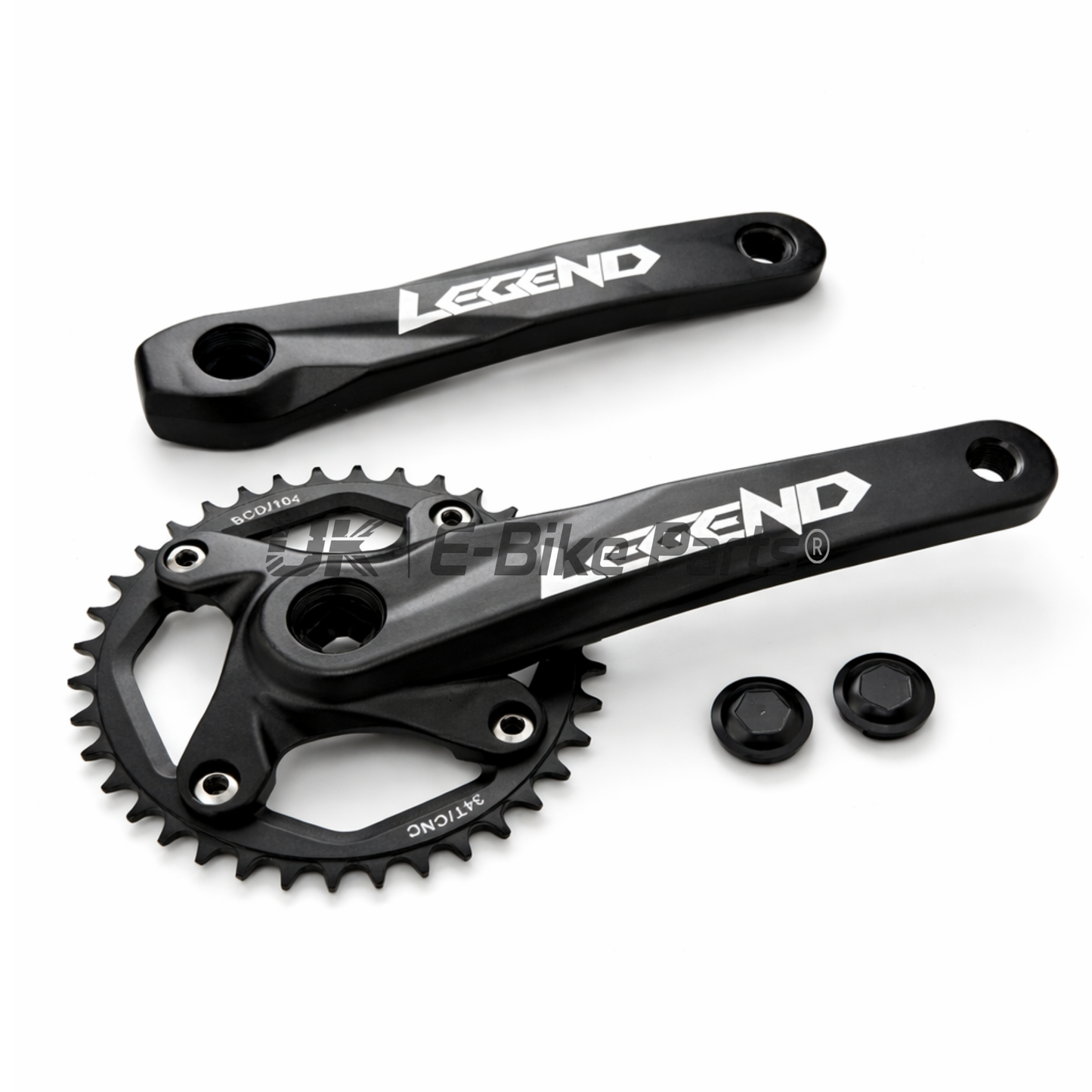 Square Taper Crank Set 170mm 34T 104BCD Aluminium Black MTB E-Bike