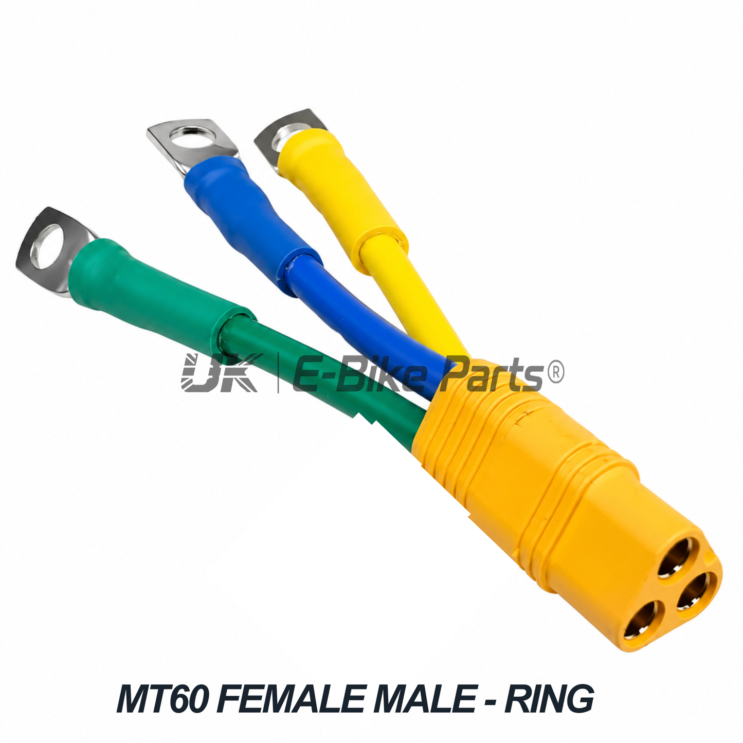 MT60 O Ring Connector Converter Ebike Phase Terminal 12AWG, Green, Yellow, Blue