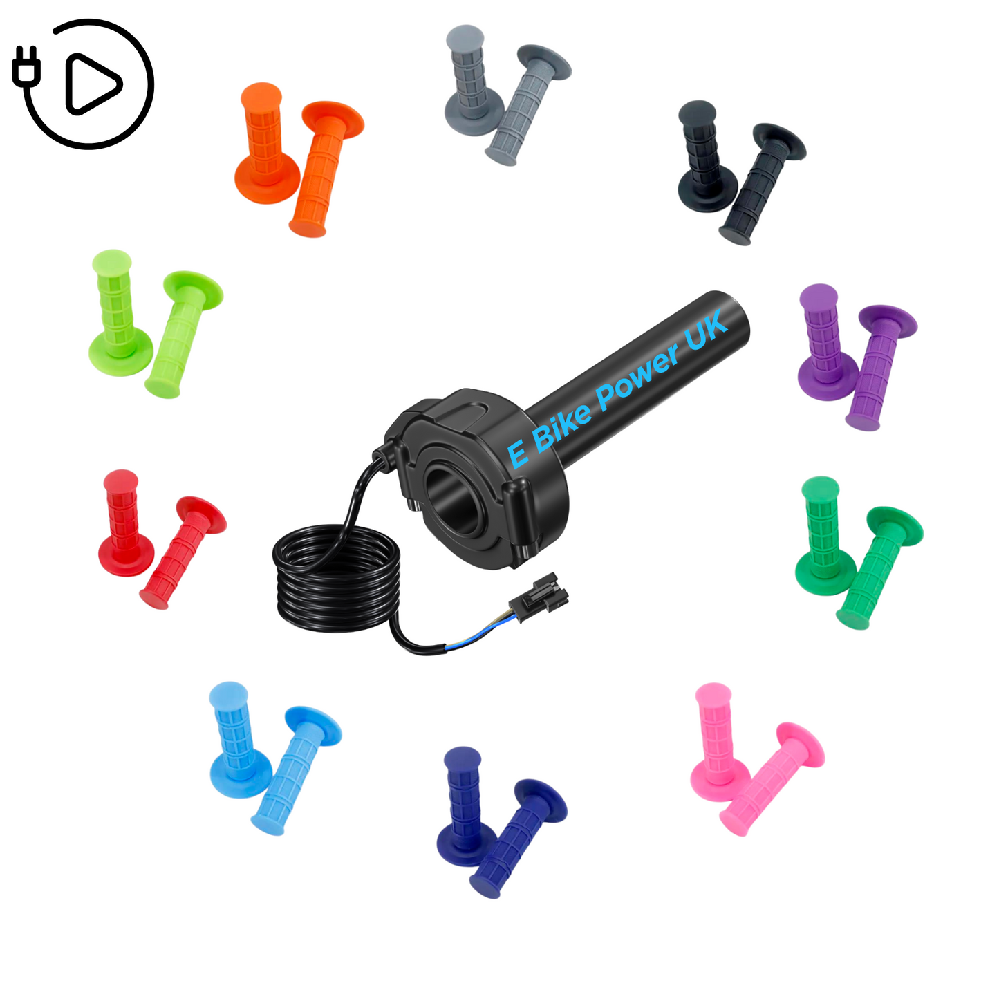 SurRon EBike Twist Throttle Grips Waffle Grip All Colours 3 Pin SM JST Plug Suits DIY EBike’s