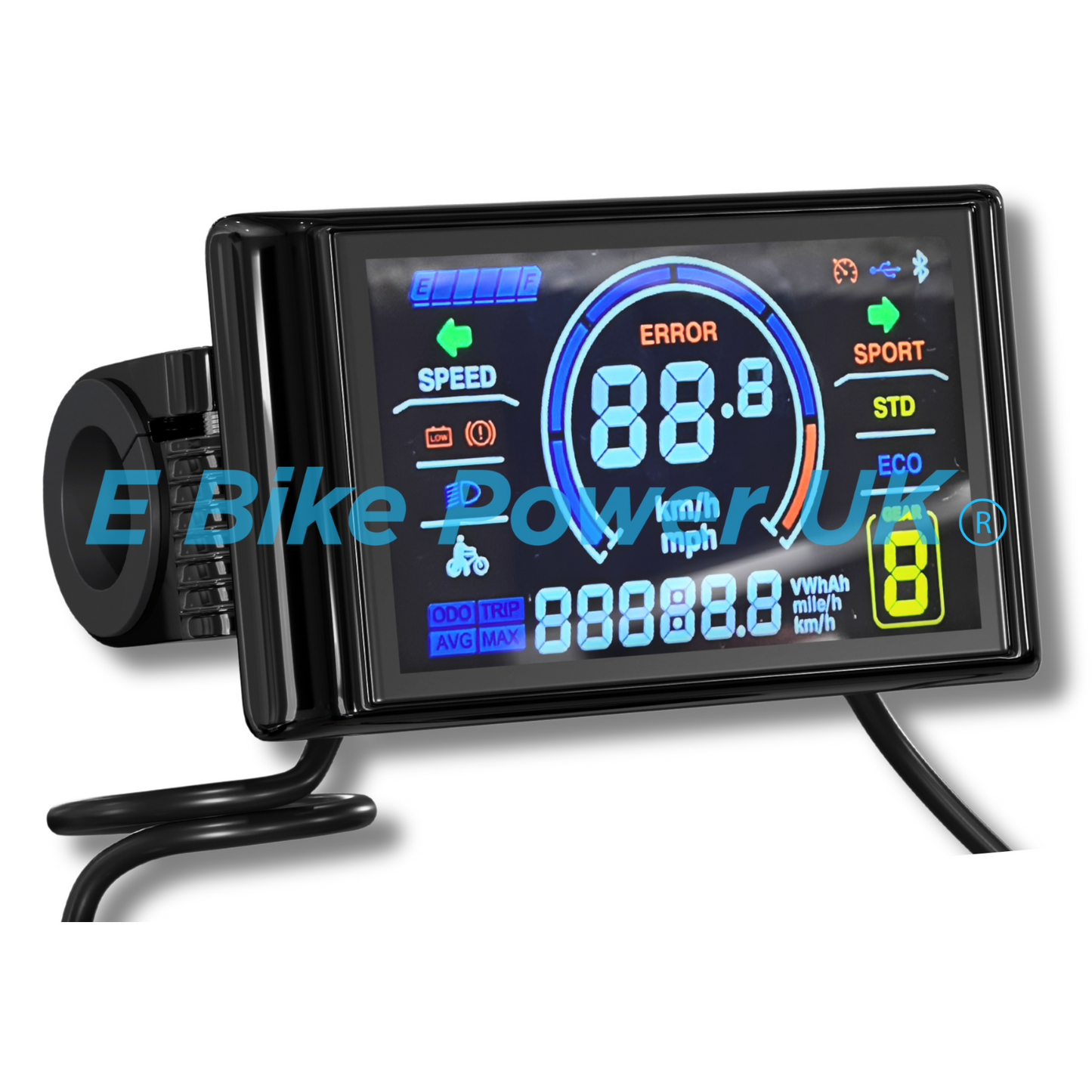 Full Colour EBike Display SW900 36V-72V USB Port Electric Bicycle Screen Panel