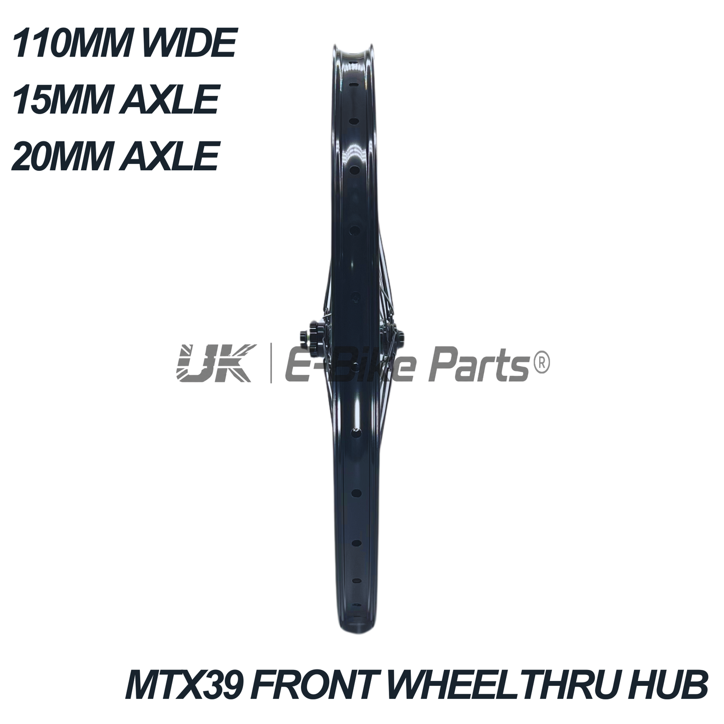 MTX 39 Front Wheel E Bike 20″ 24″ 26″ 27.5″ 29″ Thru Axle QR 110mm 100mm Dropout