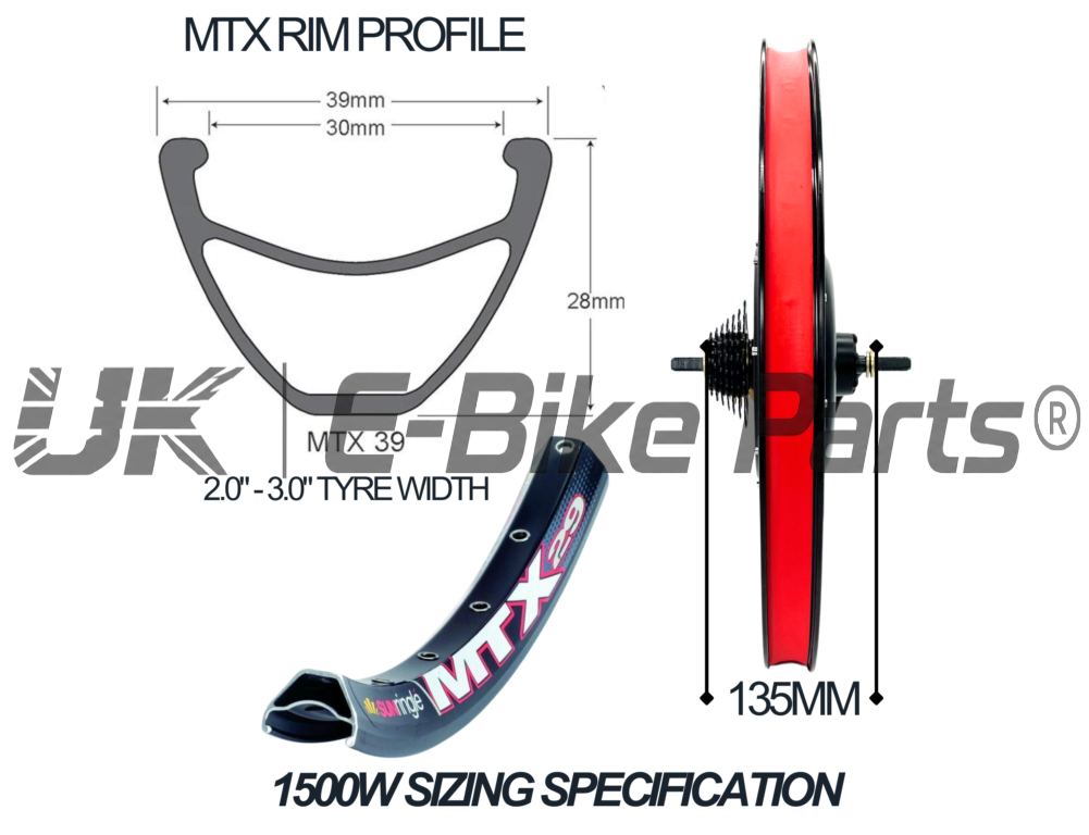 1500W E-Bike Conversion Kit LG 52V 19.2AH Battery SW900 Display Original MTX39 Rim Rear Wheel 7 Speed