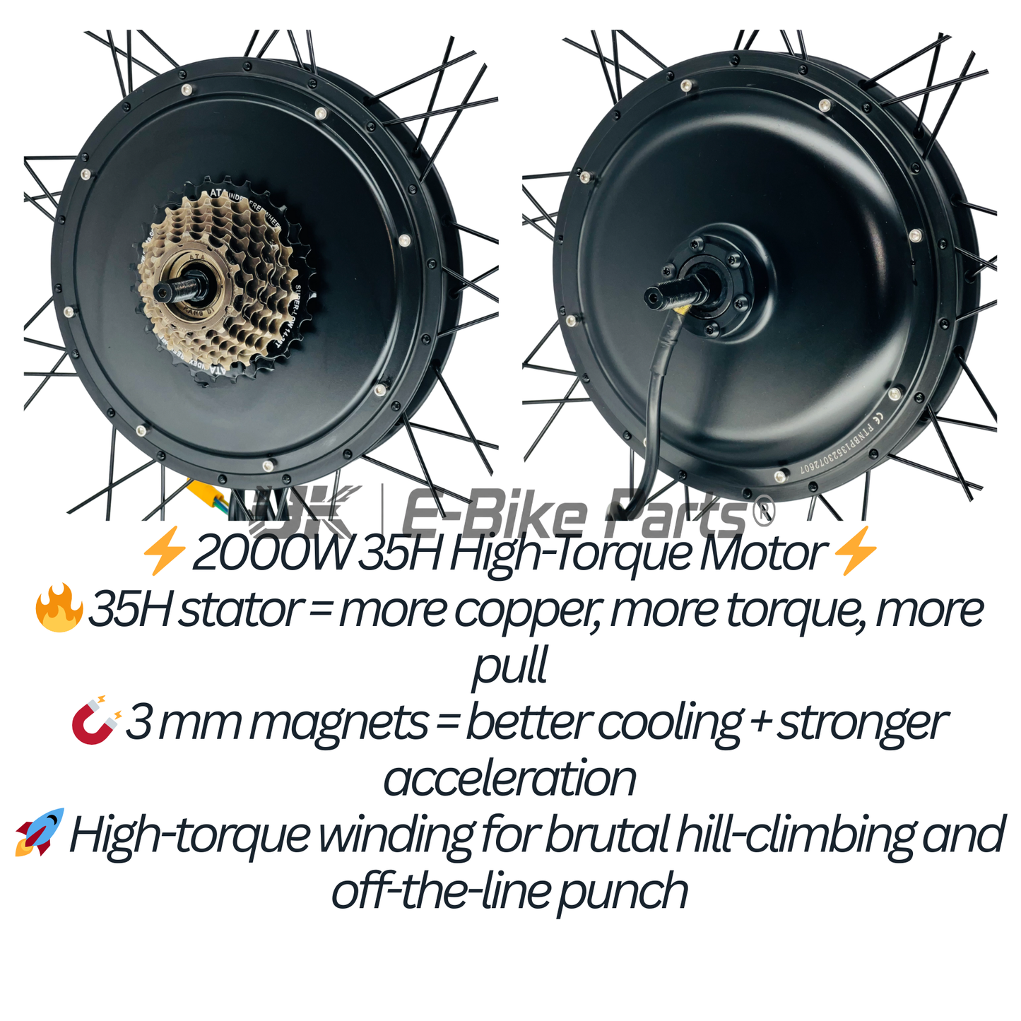 The Ultimate 2000W 45A 72V 20AH 60A Rear Wheel EBike Conversion Kit Original MTX39 Rim High Torque Motor