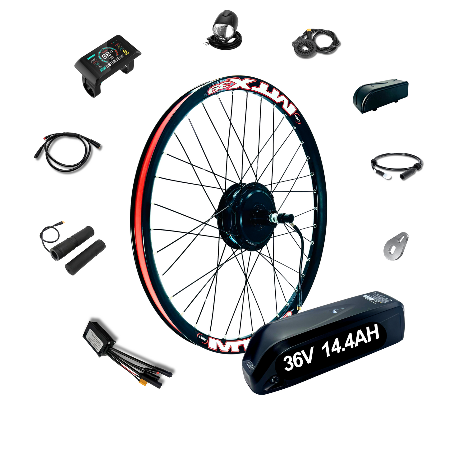 Ultimate MTX 36V 250W E Bike Conversion Kit Cassette 7-11 Speed Rear Wheel