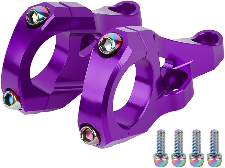 Direct Mount Stem CNC Alloy 31.8mm Anodized Purple MTB Downhill BMX Bike Stem