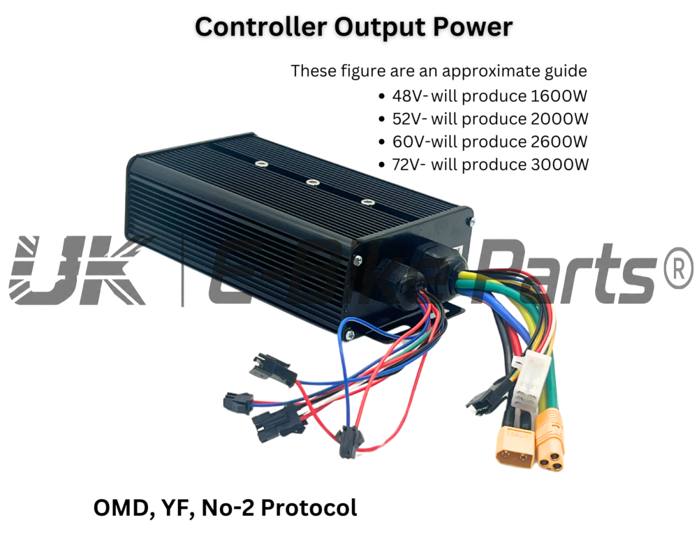 Sine Wave E Bike Controller ESC In Black 1000W 2000W 3000W 45 Amp Suits 48V 52V 60V 72V Batteries