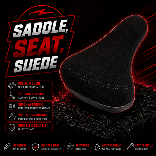 Bicycle Saddle Seat Suede Wheelie Seat Bike MTB BMX Life Ebike Strong Durable
