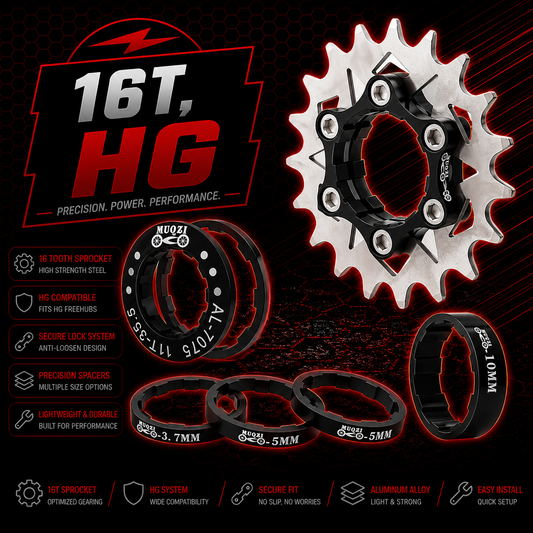 16T HG Single Speed Cassette, Suits Shimano HG Cassette Free Hub Bodys