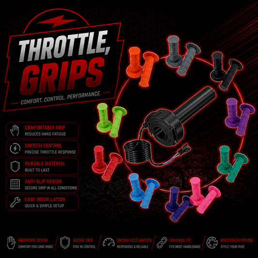 SurRon EBike Twist Throttle Grips Waffle Grip All Colours 3 Pin SM JST Plug Suits DIY EBike’s