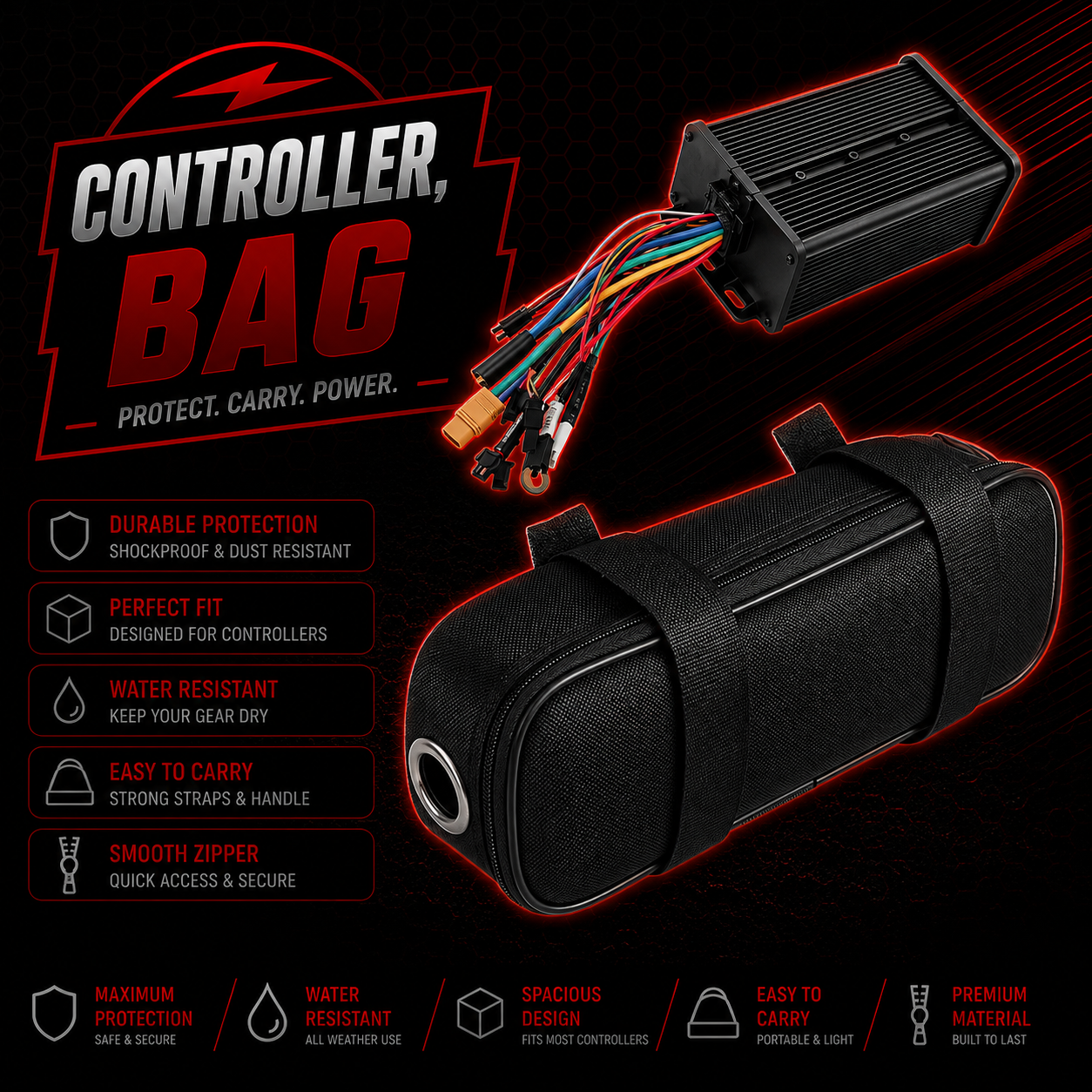 Ebike Controller Bag Electric Bike Controller Bag Waterproof MTB Road Bike Case