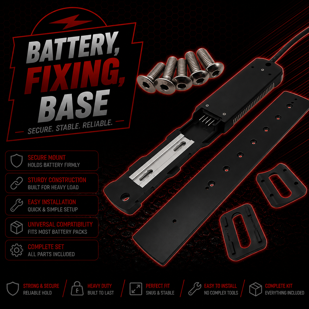 Hailong Battery Fixing Base Plate Mounting Bracket Electric Bikes Lithium Packs
