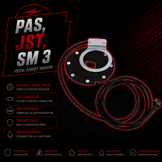 Electric Bike Pedal Assist Cadence Sensor PAS JST SM 3 Pin 8 Magnet EBike Ring.