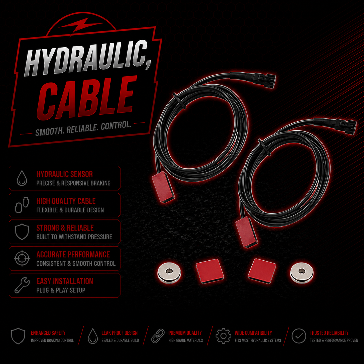 Magnetic E Bike Hydraulic Cable Brake Sensors SM Plug Brake Cut Off Switch 1 Set