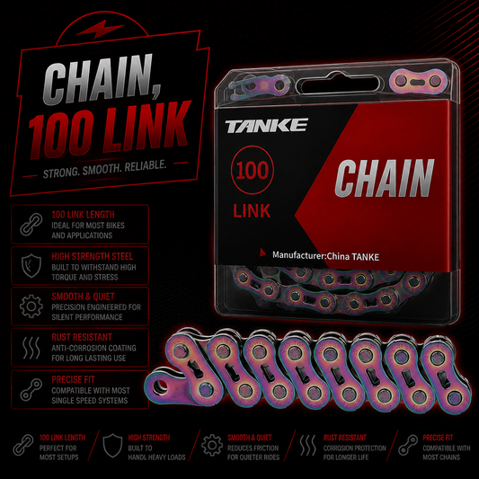 Single Speed Bike Chain 100 Link 1/2″ x 1/8″ E BIKE, Jump Bike BMX Fixed Gear City – TANKE