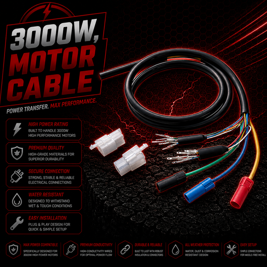 3000W Hub Motor Cable Replacement 10mm Thick 120cm Long XT150 Daul Hall21.0021.00