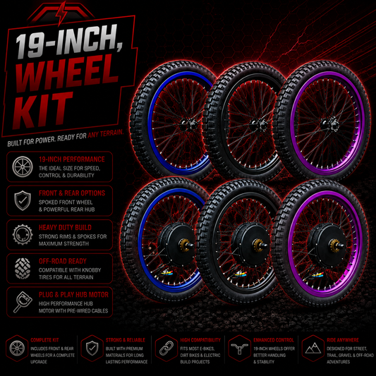 19-Inch SurRon Style E-Bike Wheel Kit | Dual Sport Tyre, KKE Forks, 80A Controller – On/Off Road Ready