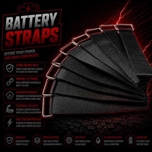 Triangle E Bike Battery Straps Heavy Duty Buckle Lithium Pack Hock & Loop