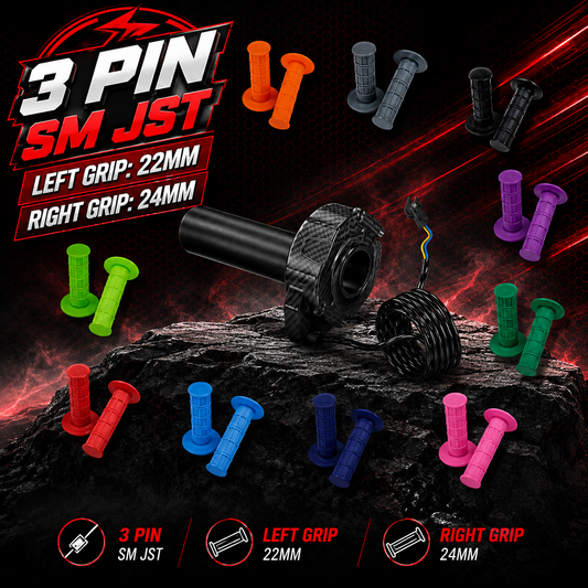 Carbon SurRon Throttle Twist Grips Waffle Grip All Colours 3 Pin SM JST Plug UK