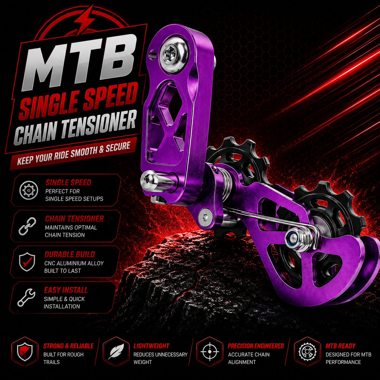 MTB Single Speed Chain Tensioner High Quality Durable E Bike Jump Bike CYC