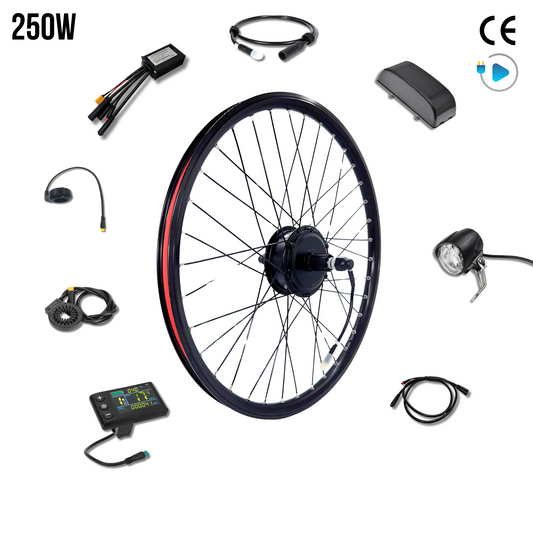 Budget 250W E Bike Conversion Kit Cassette 7-11 Speed 26″ 27.5″ 29″ Rear Wheel