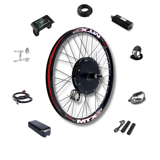 1000W / 250W Electric Bike Conversion Kit – MTX Rear Wheel 7-11 Speed Cassette – 26″ 27.5″ 29″ E-Bike Upgrade