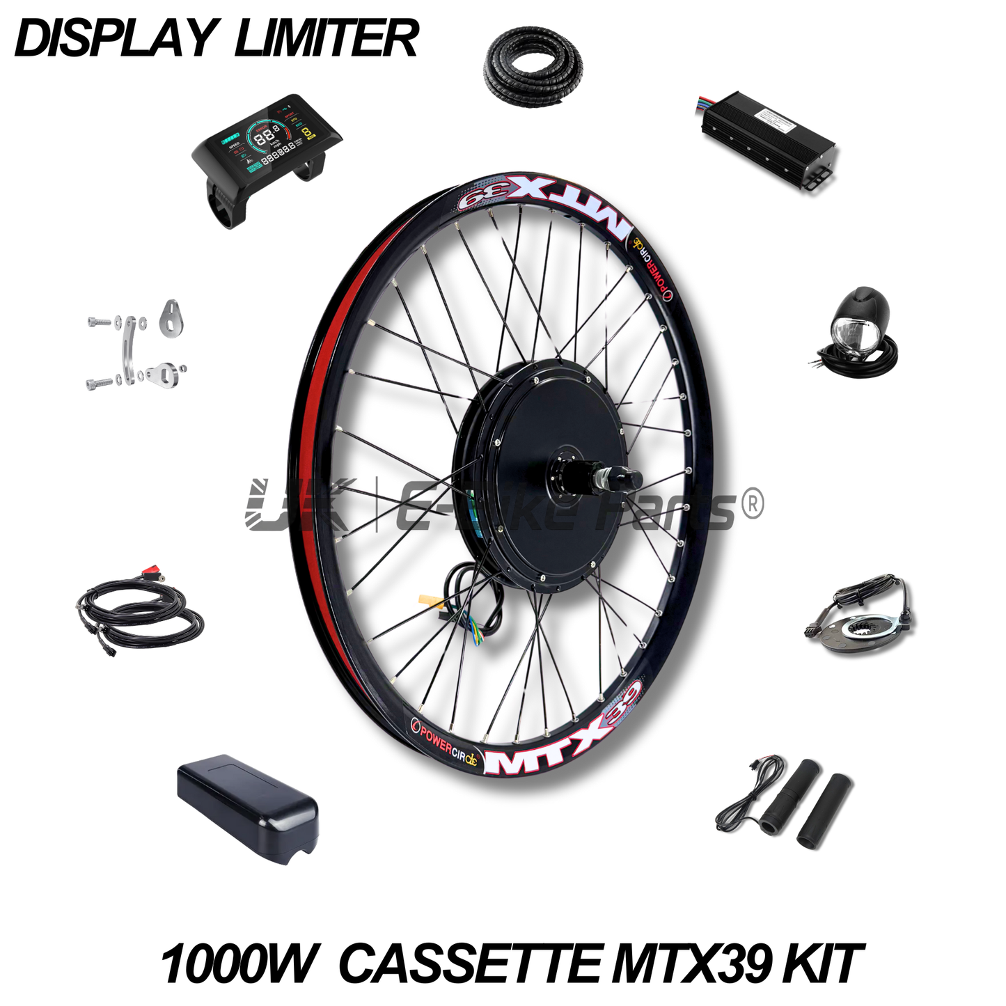 48V 1000W / 250W Electric Bike Conversion Kit – MTX Rear Wheel & Battery – 7-11 Speed Cassette – 26″ 27.5″ 29″ E-Bike Upgrade