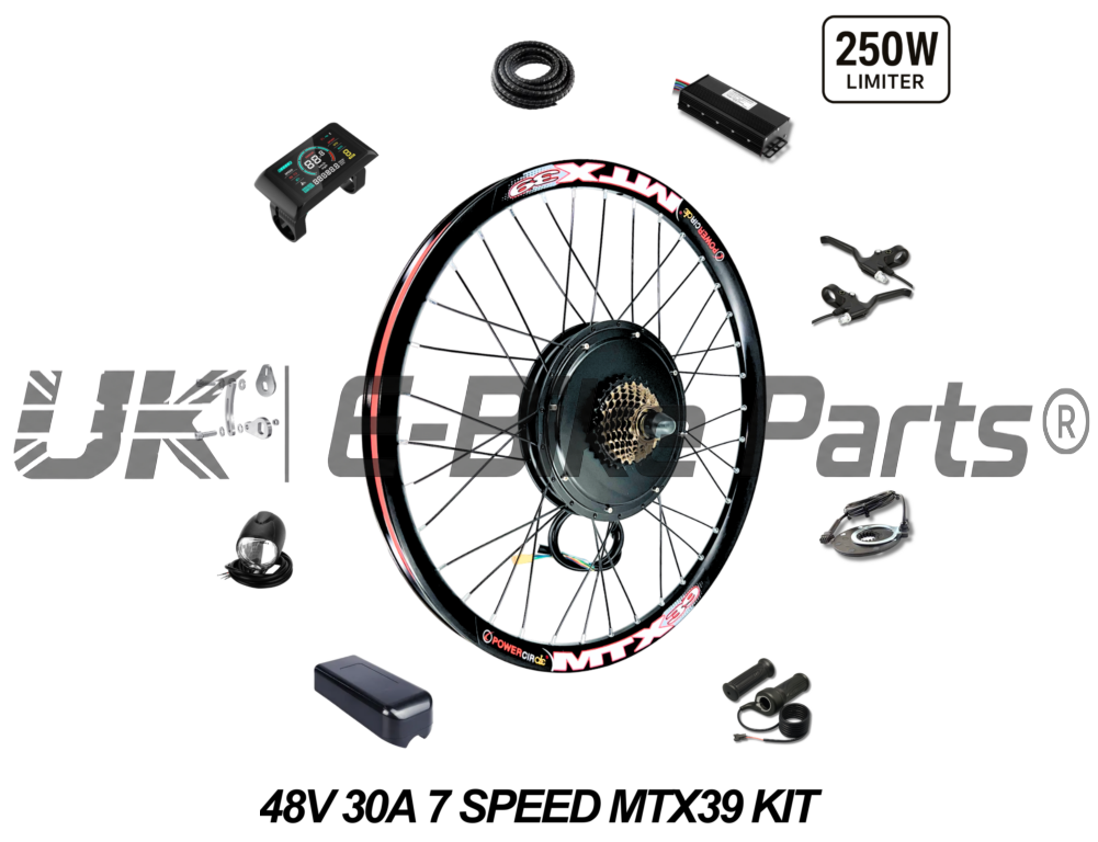 48V 1000W Electric Bike Conversion Kit – Rear Wheel + 19Ah LG Battery 1000WH | 7-Speed E-Bike Upgrade 26″ 27.5″ 29″