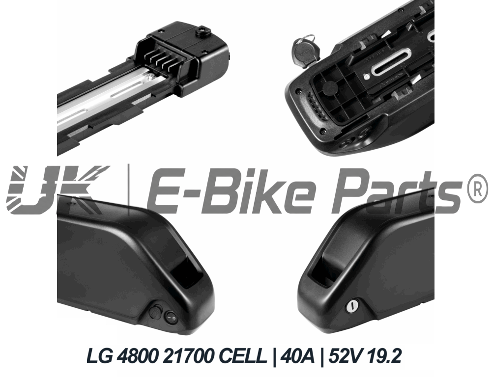 LG 52V Ebike Battery 19.2Ah 40A BMS | Electric Bike Lithium Pack for 250W-2000W Motors | Poly 4 Slot Base | Long Range Rechargeable Bicycle Power | UK Stock