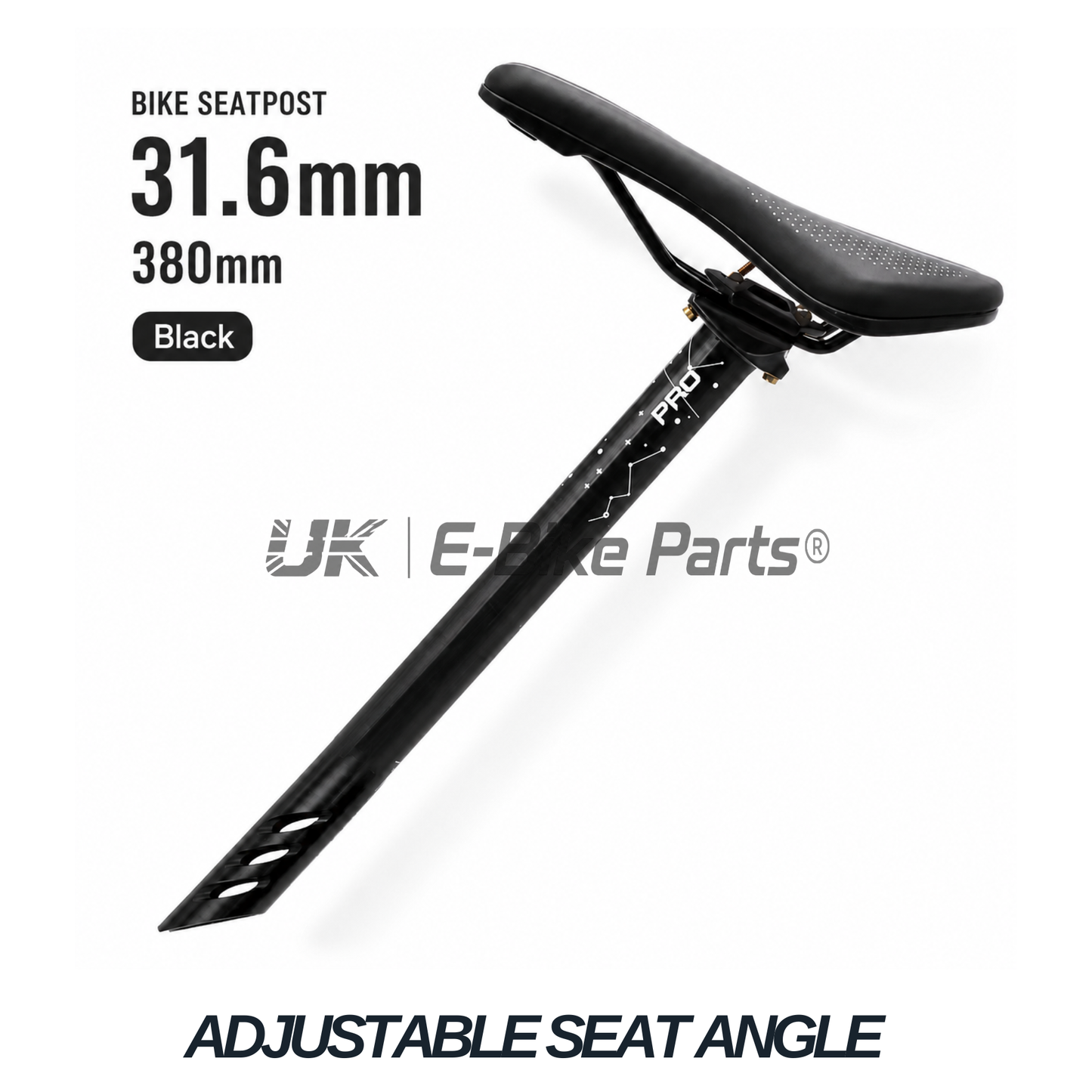 MTB Road Bike Seat Post – 31.6mm x 380mm – Black – TANKE