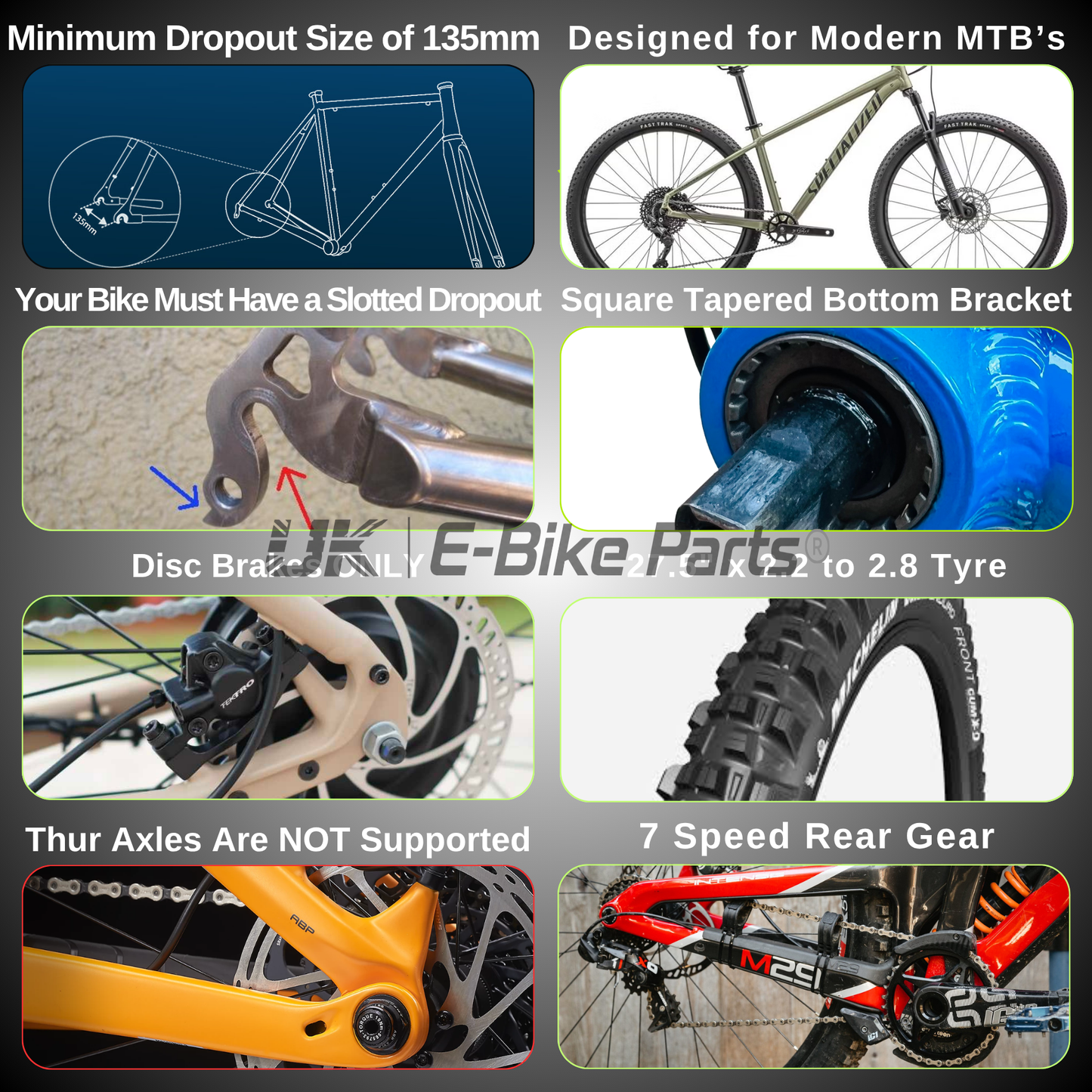 The Ultimate Electric 2000W 52V 30AH Rear Wheel EBike Conversion Kit Original MTX39 Rim High Torque Motor