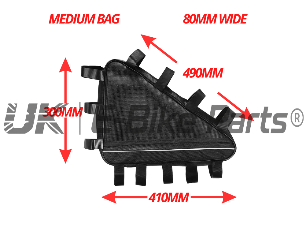 Ebike Triangle Battery Storage Bag 36V 48V 52V 60V 72V Small Medium Large Water Resistant High Quality Oxford Cloth