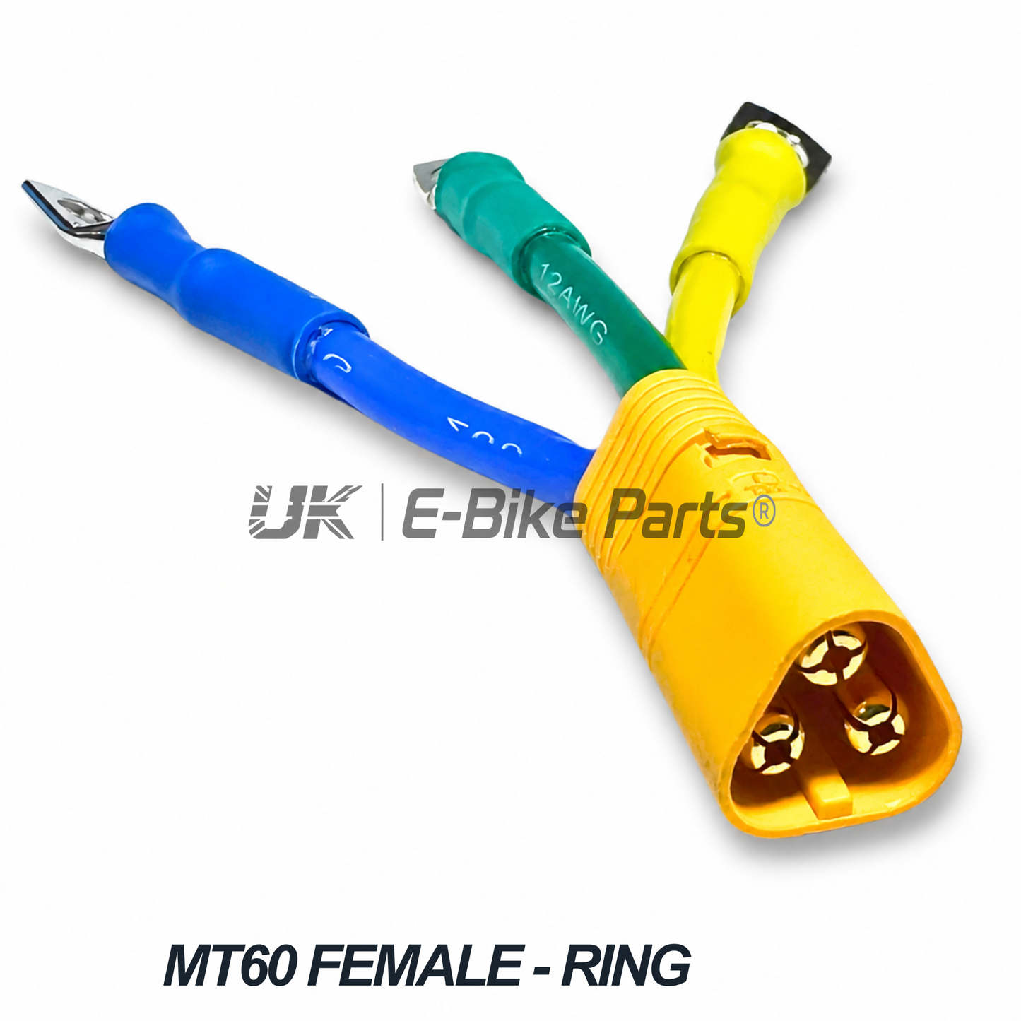 MT60 O Ring Connector Converter Ebike Phase Terminal 12AWG, Green, Yellow, Blue