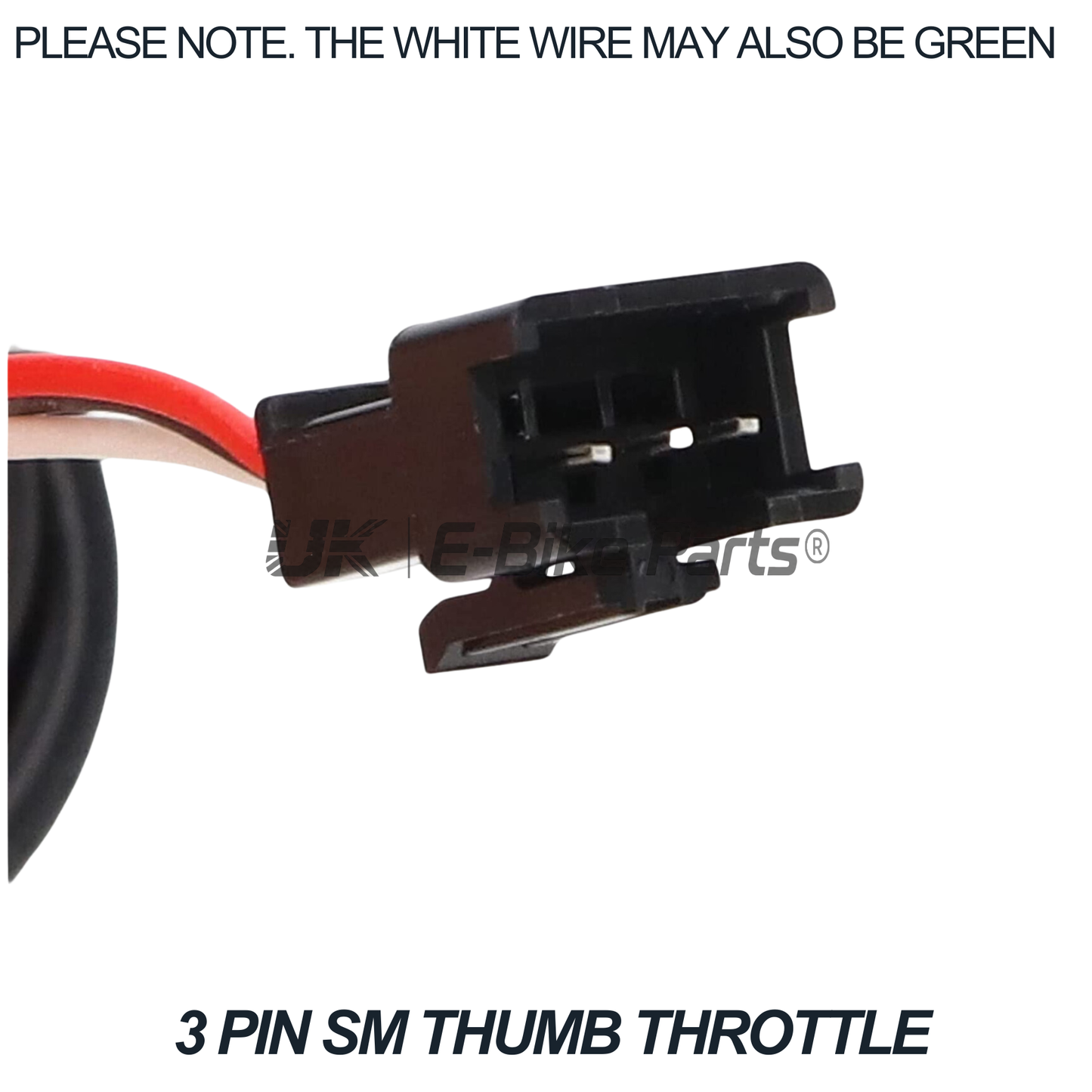 E-bike Thumb Throttle 22mm Bars SM Plug 12V/24V/36V/48V/52V/60V/72V 3000W UK