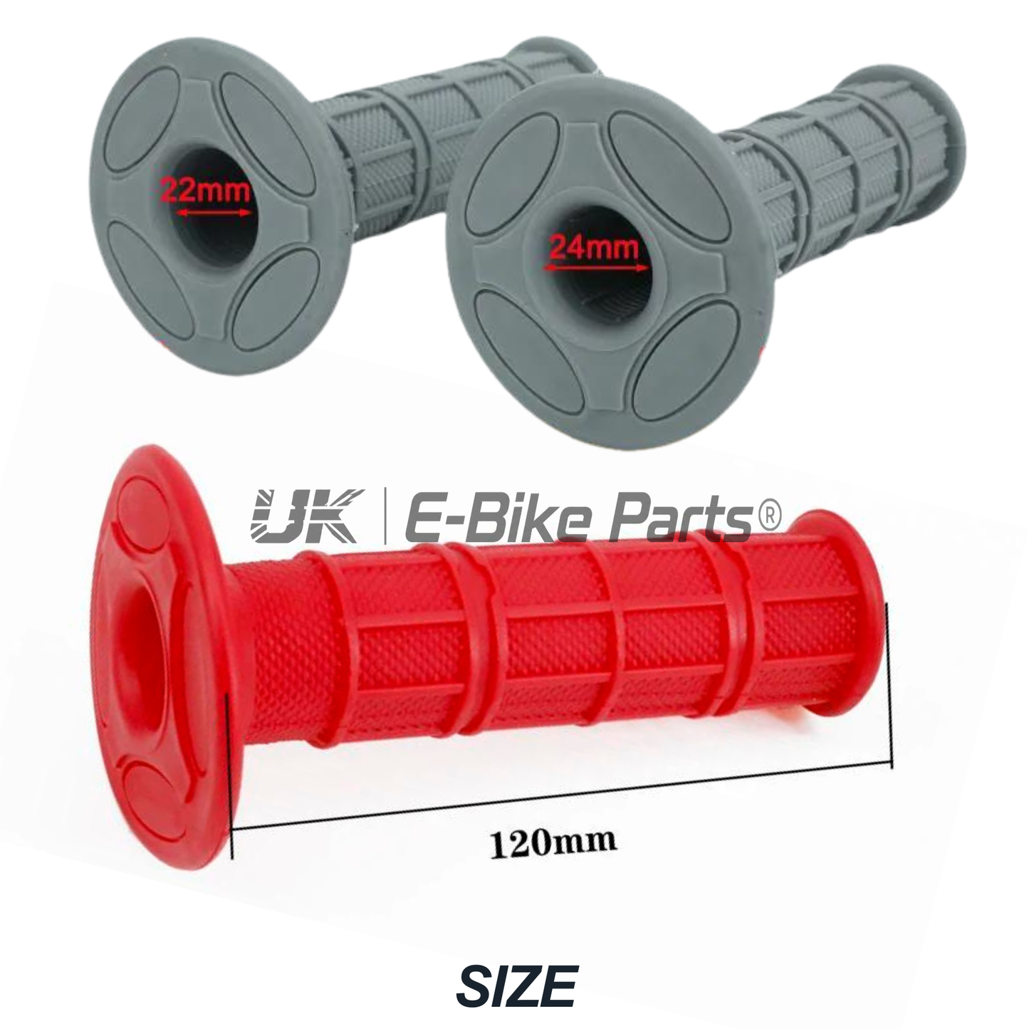 E Bike Twist Throttle Grips MX Enduro Tapered Dual Compound Diamond Soft