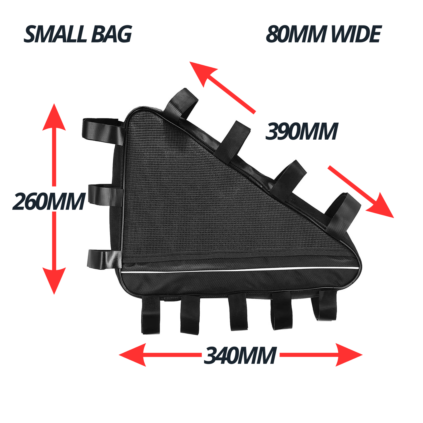 Ebike Triangle Battery Storage Bag 36V 48V 52V 60V 72V Small Medium Large Water Resistant High Quality Oxford Cloth