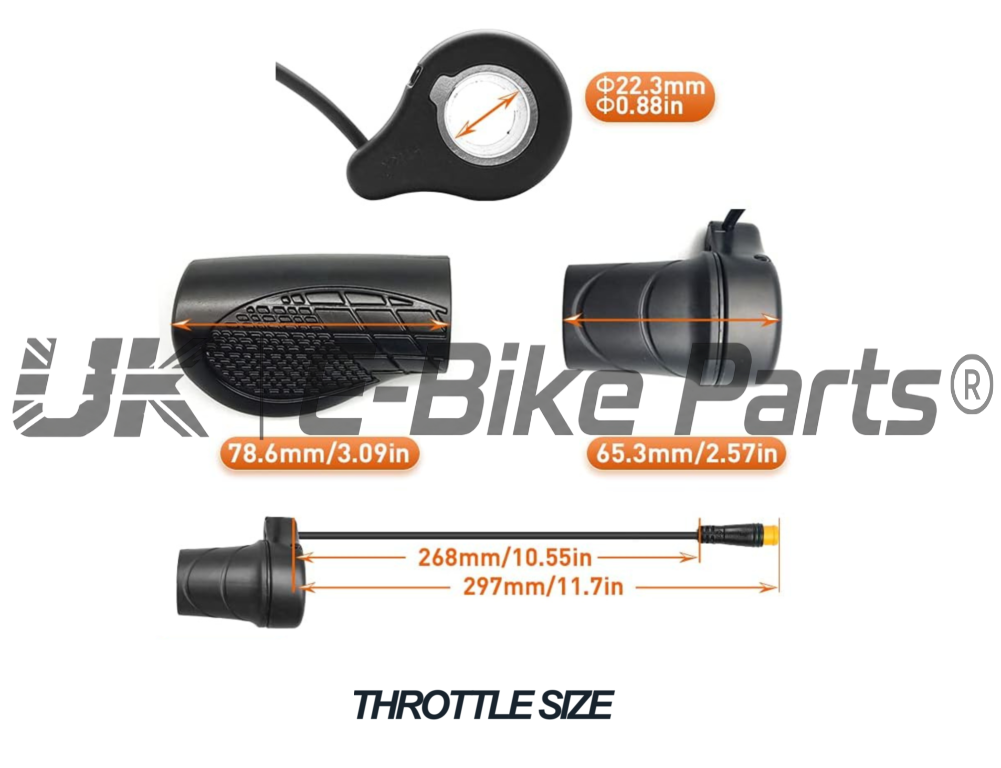 Half Twist Throttle Electric Ebike Right Hand 3 Pin E Bike Grip Twist Throttle