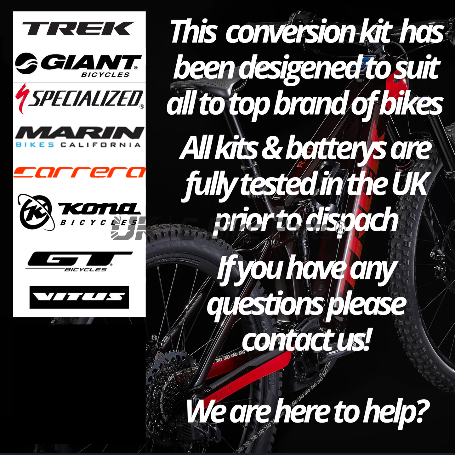 48V 1000W / 250W Electric Bike Conversion Kit – MTX Rear Wheel & Battery – 7-11 Speed Cassette – 26″ 27.5″ 29″ E-Bike Upgrade