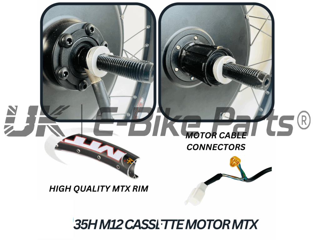 1500W E-Bike Conversion Kit 48V Cassette Rear Wheel 48V 24.5Ah Battery, Colour Display, MTX39 Rim, Fits 1–11 Speed Cassettes | High-Torque Electric Bike Kit