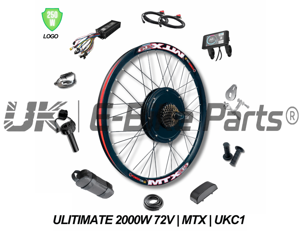 The Ultimate 2000W 45A 72V 20AH 60A Rear Wheel EBike Conversion Kit Original MTX39 Rim High Torque Motor