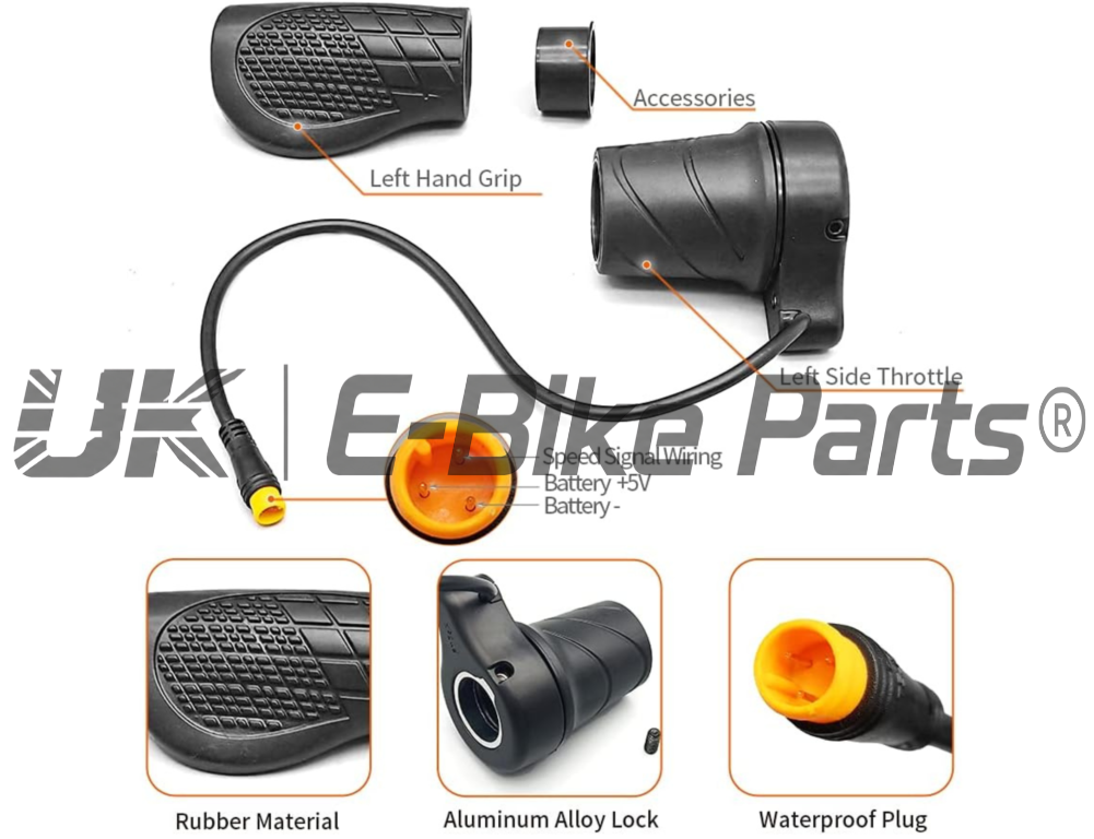 Half Twist Throttle Electric Ebike Right Hand 3 Pin E Bike Grip Twist Throttle