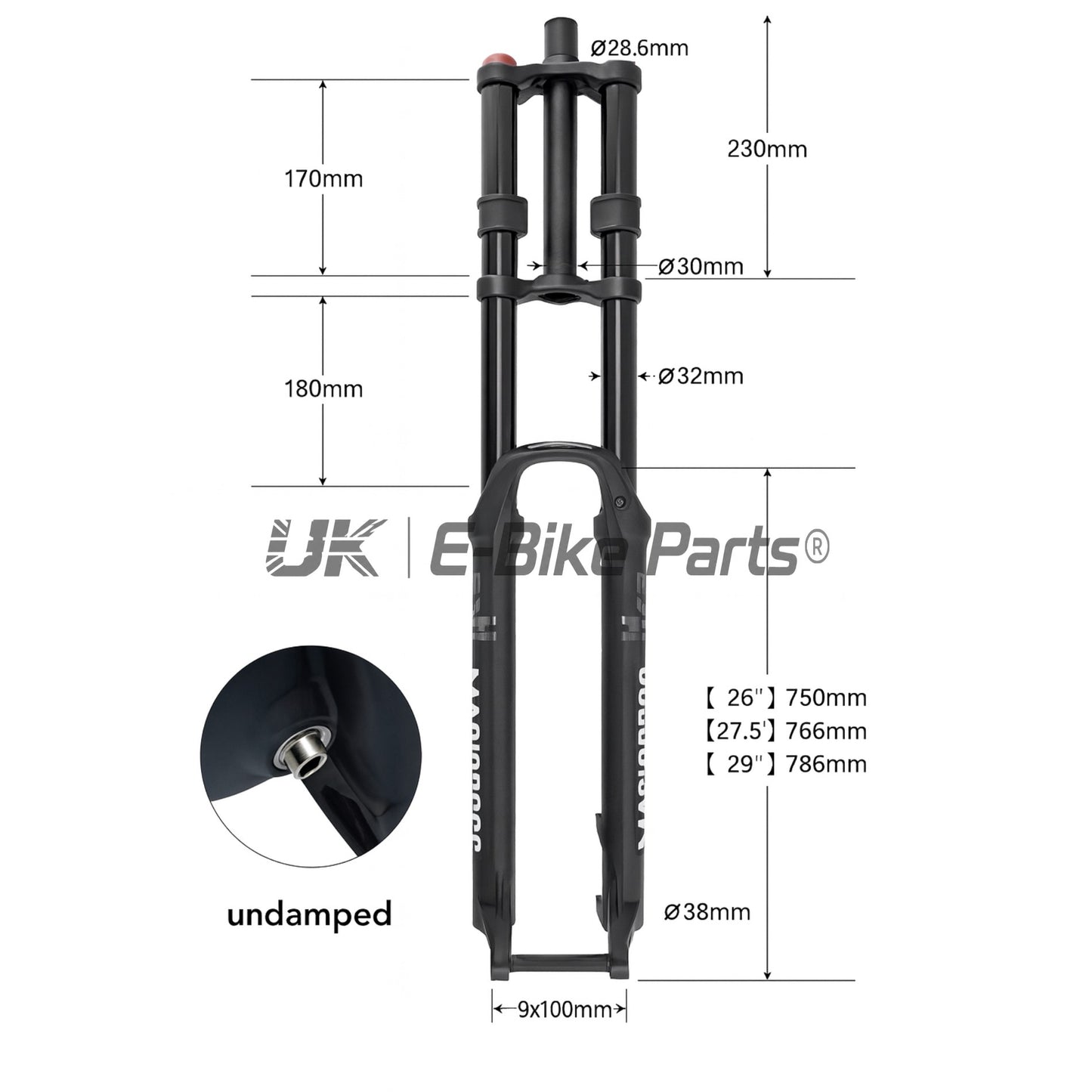 MTB Triple Clamp AIR Coil Forks E Bike 180MM Travel 100MM QR Axle Quality 29″