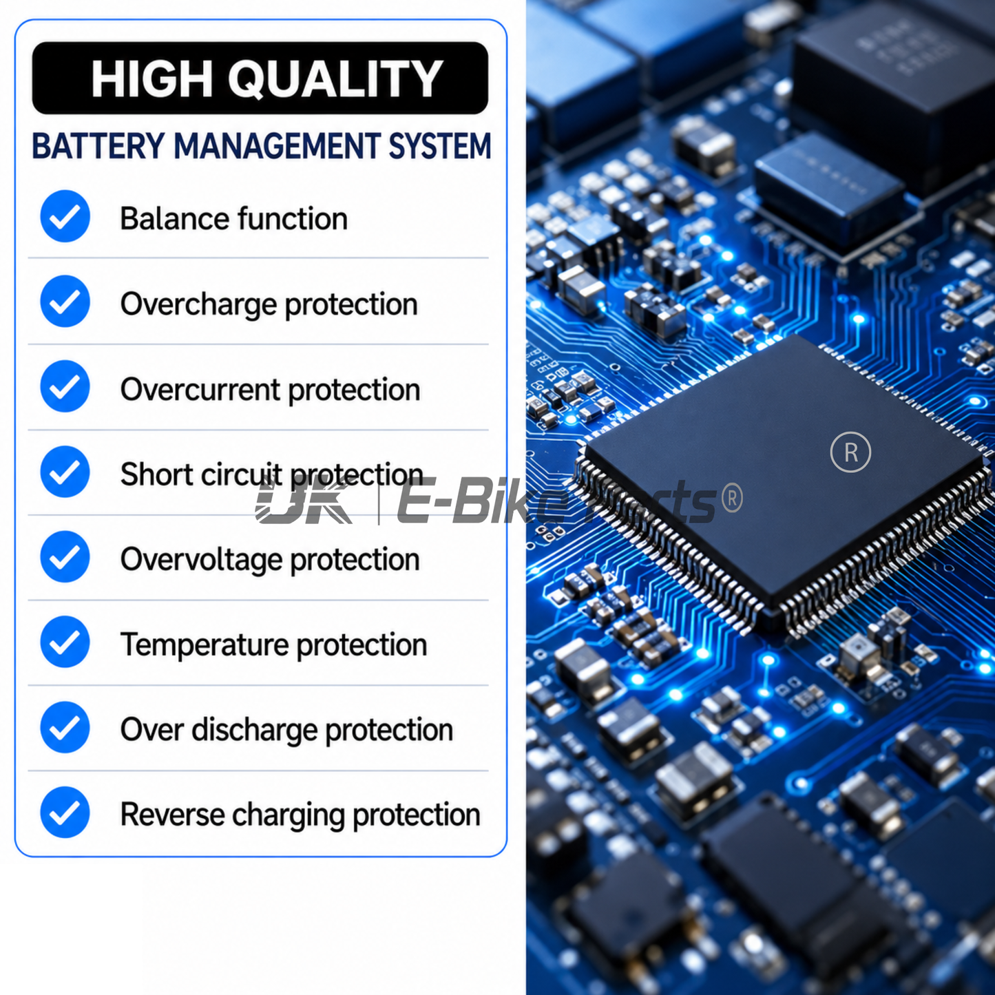 E Bike Battery Lithium 40A 50A BMS, LG 52V 20AH High Power Small & Compact,