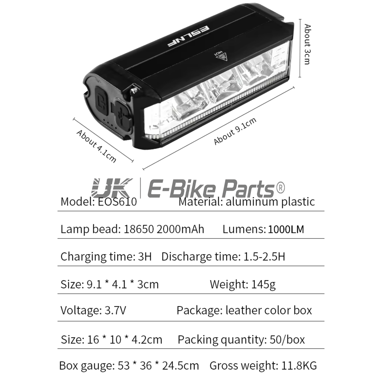 Light Bar Bike Headlight Front Light Ultra-Bright LED 1200 Lumens USB Bicycle