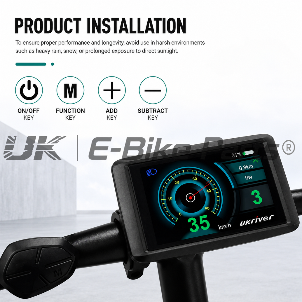 UKC1+ E Bike Full Colour OMD LCD Display 36V 48V 52V 60V 72V Mode Sinewave Squarewave