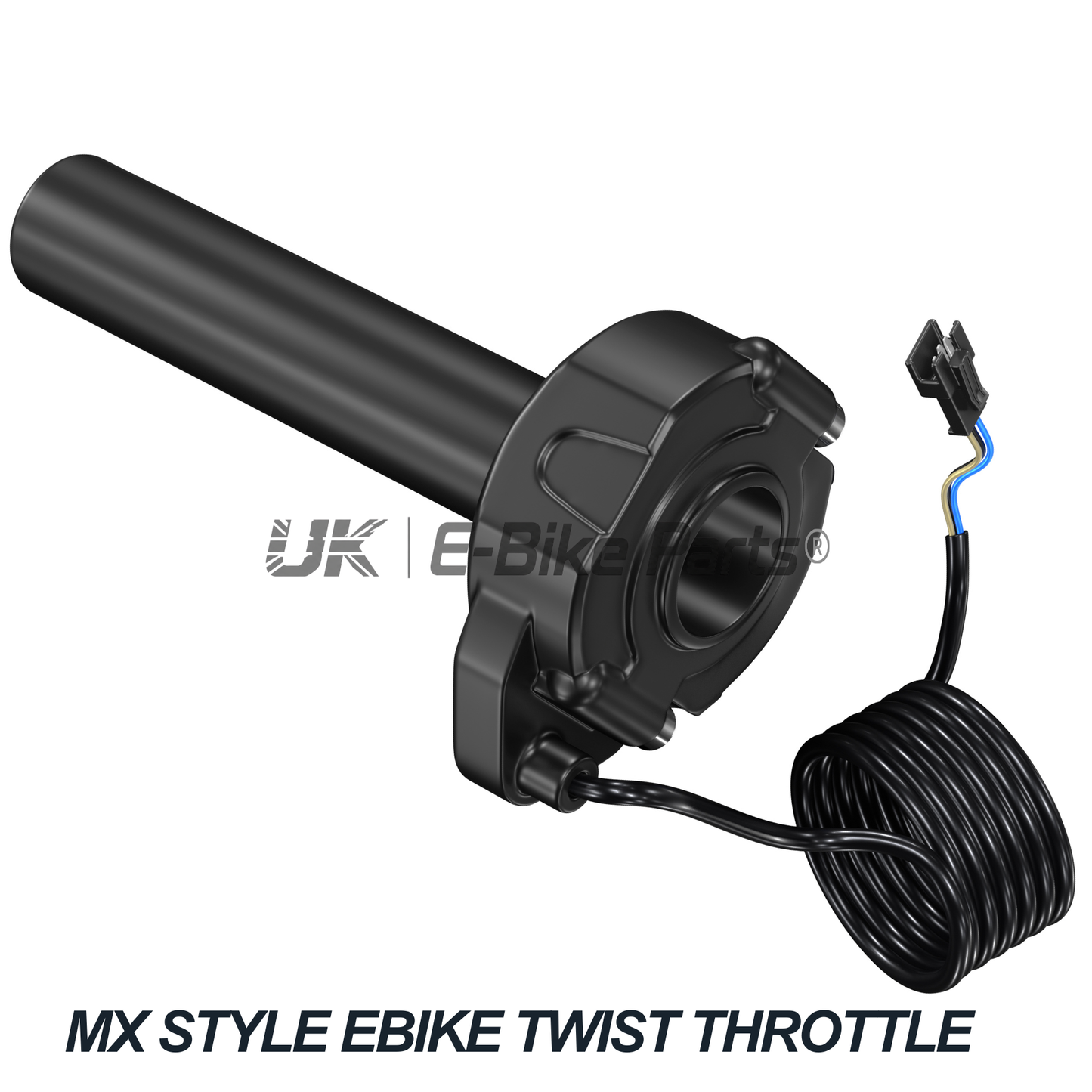 SurRon Style E-Bike Twist Throttle with Protaper Waffle Grips – All Colours – 3 Pin SM JST Plug – Compatible with Sabvoton, Far Driver, DC MOTO, KT Controllers – UK Stock