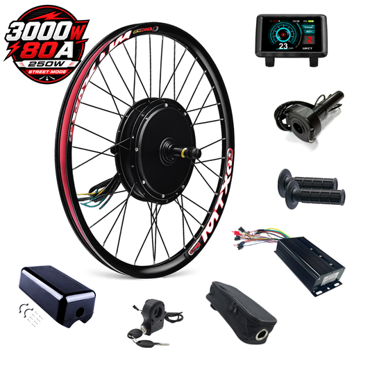 3000W E-Bike Conversion Kit | High-Torque Rear Wheel (26″ / 27.5″ / 29″) | 135 mm Dropout | Single-Speed Electric Bike Kit