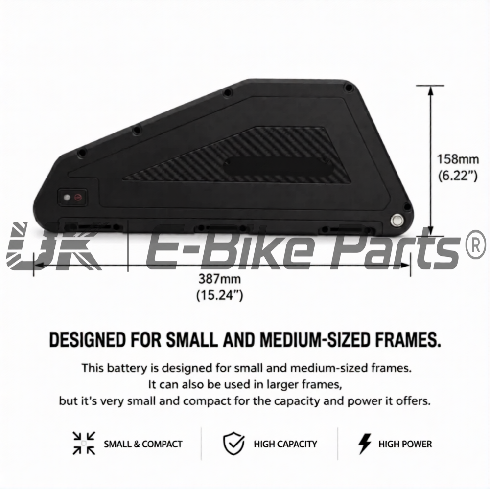 72V Triangle Down Tube Electric Bike Battery 20Ah Samsung Cells 50S 3000W UKCA