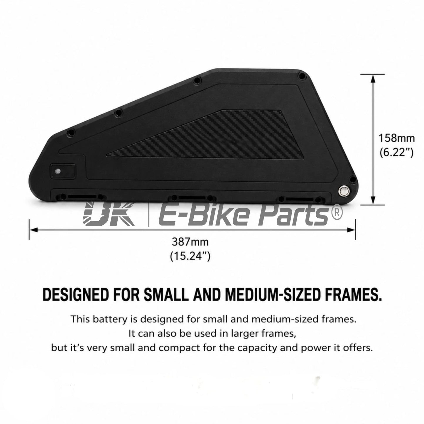 52V Triangle Downtube Electric Bike Battery 25Ah LG MLT Cells 250W-3000W UKCA
