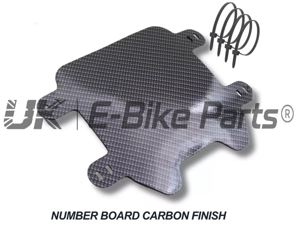 Ebike Number Board Carbon Finish Matt Black for Triple Crown Forks Easy Install with Cable Ties