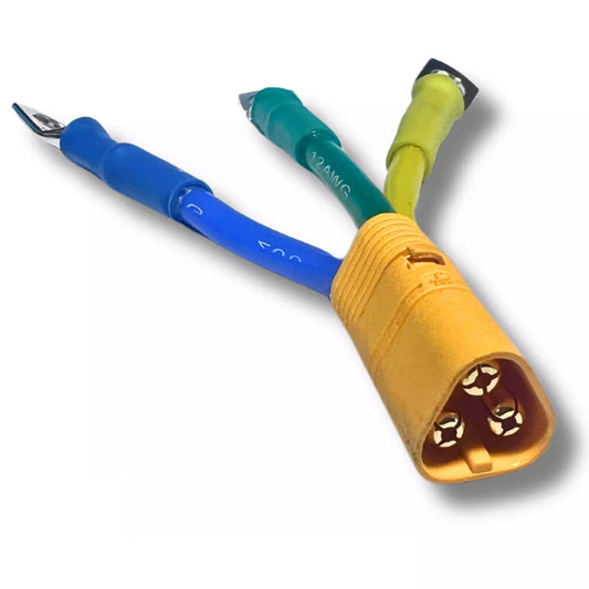 MT60 O Ring Connector Converter Ebike Phase Terminal 12AWG, Green, Yellow, Blue